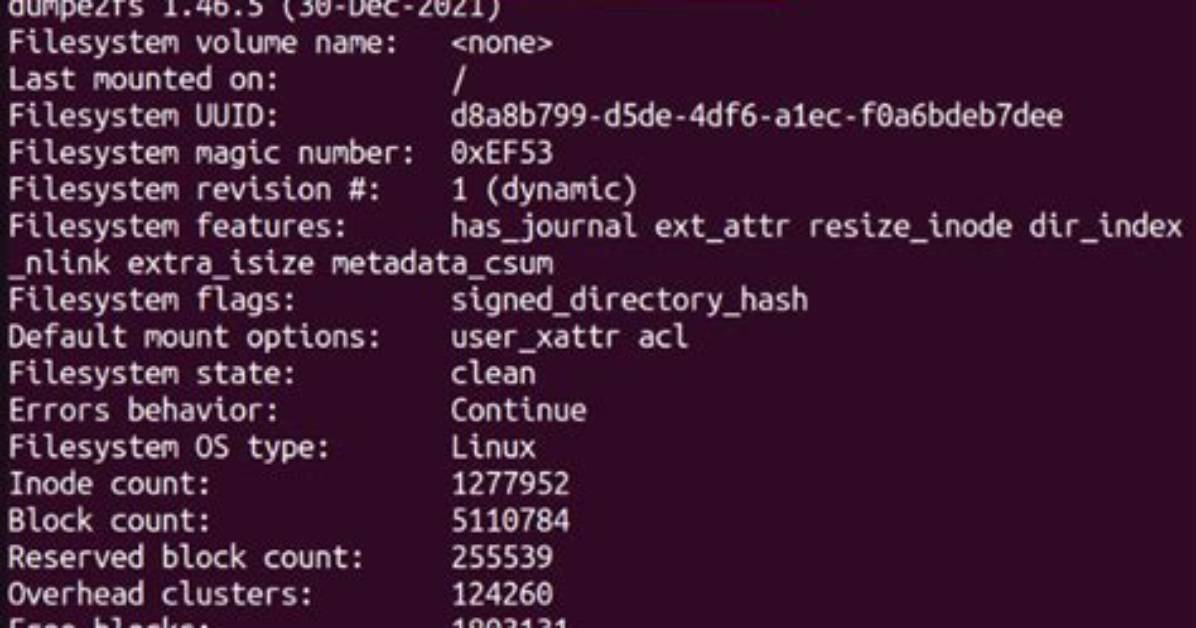 Frequent Question: What Is Linux Dumpe2Fs Command?