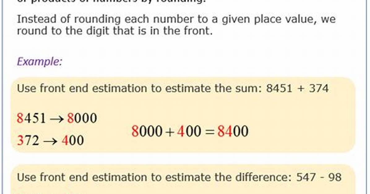 Front End Estimation