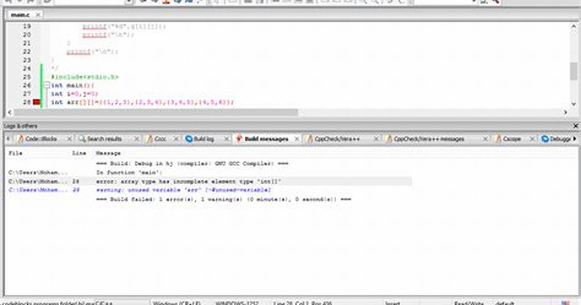 Gcc: Array Type Has Incomplete Element Type