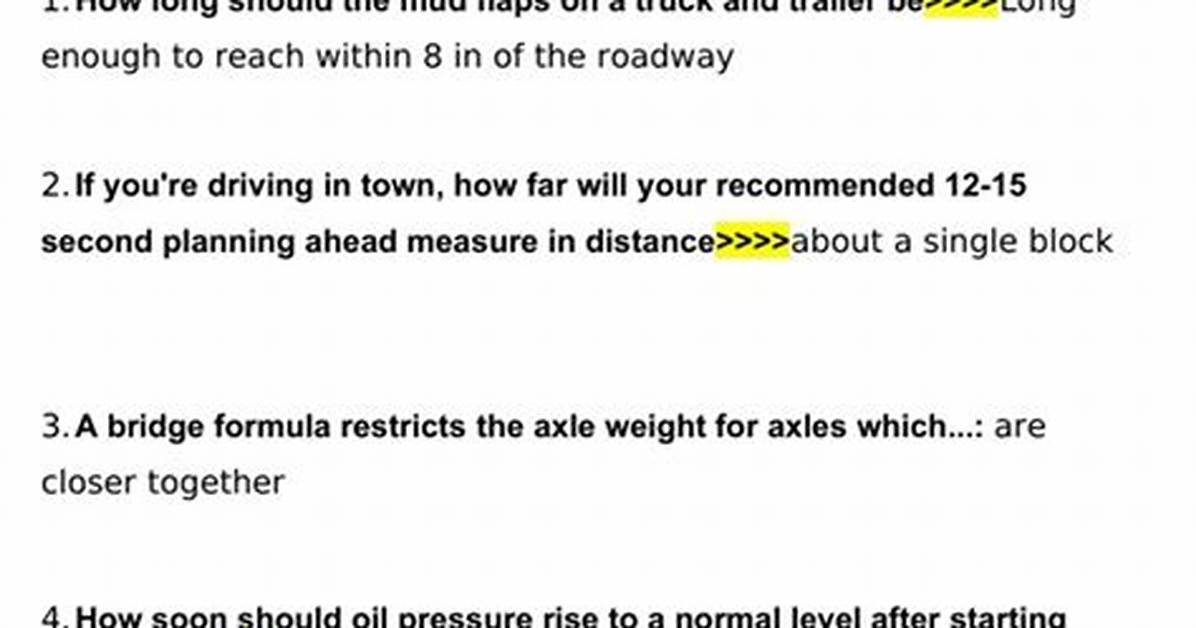 General Knowledge Cdl Test