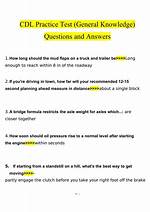 General Knowledge Cdl Test