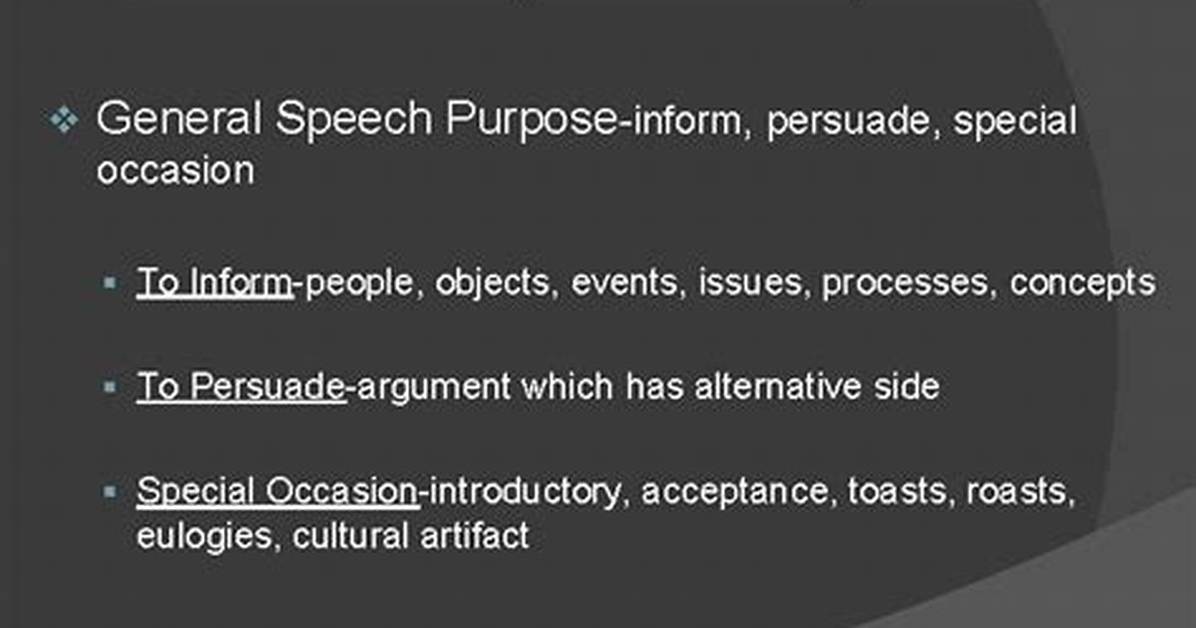 General Speech Purpose