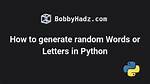 Generate a Random Letter in Python
