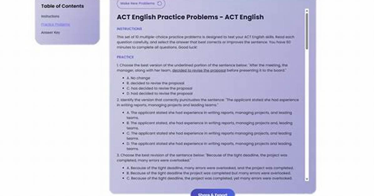 Generate Practice Problem Practice Problem