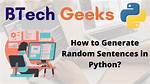 Generate Random Sentences in Python