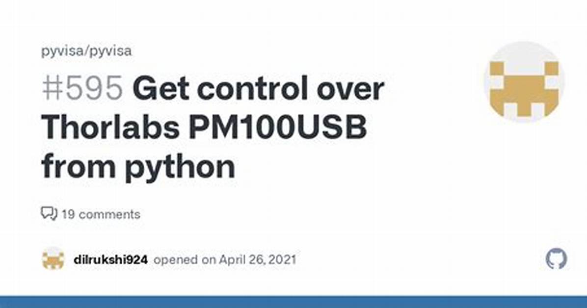 Get Control over Thorlabs Pm100Usb from Python