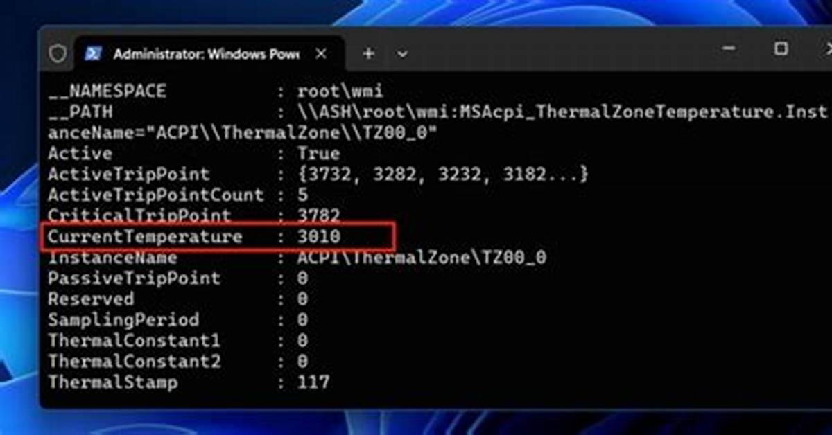 Get Cpu Temperature in Cmd/Power Shell