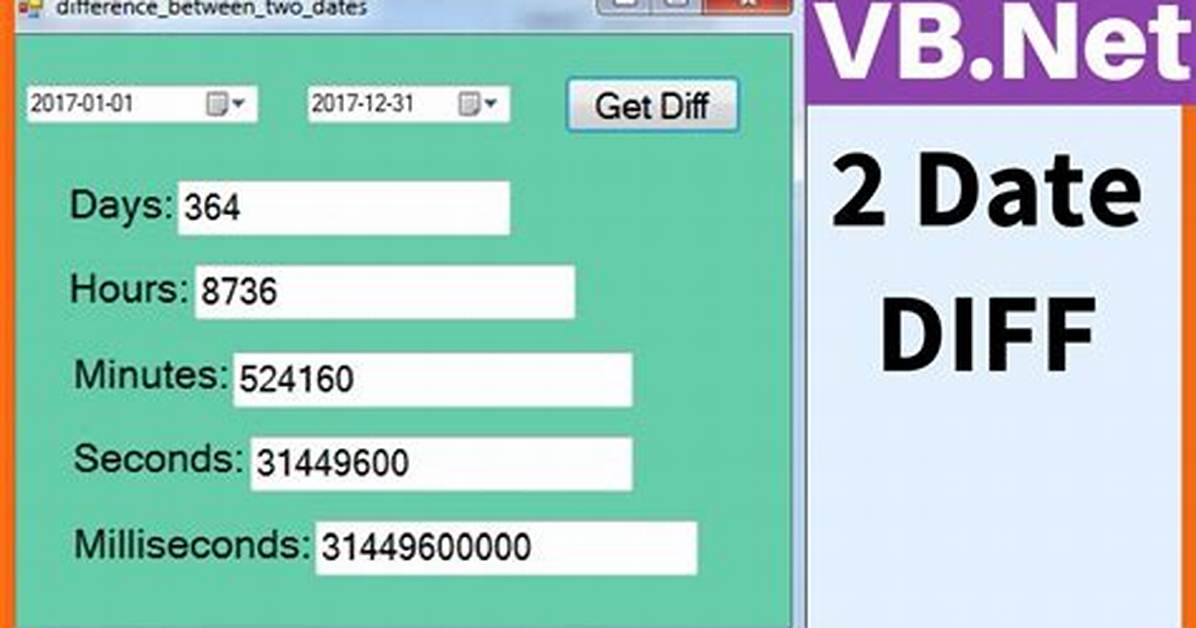 Get Date Difference in Vb. Net