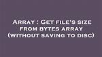 Get File's Size from Bytes Array (Without Saving to Disc)