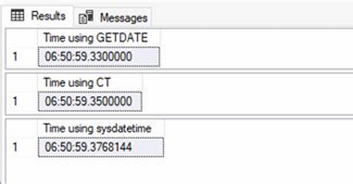 Get Time from Getdate()