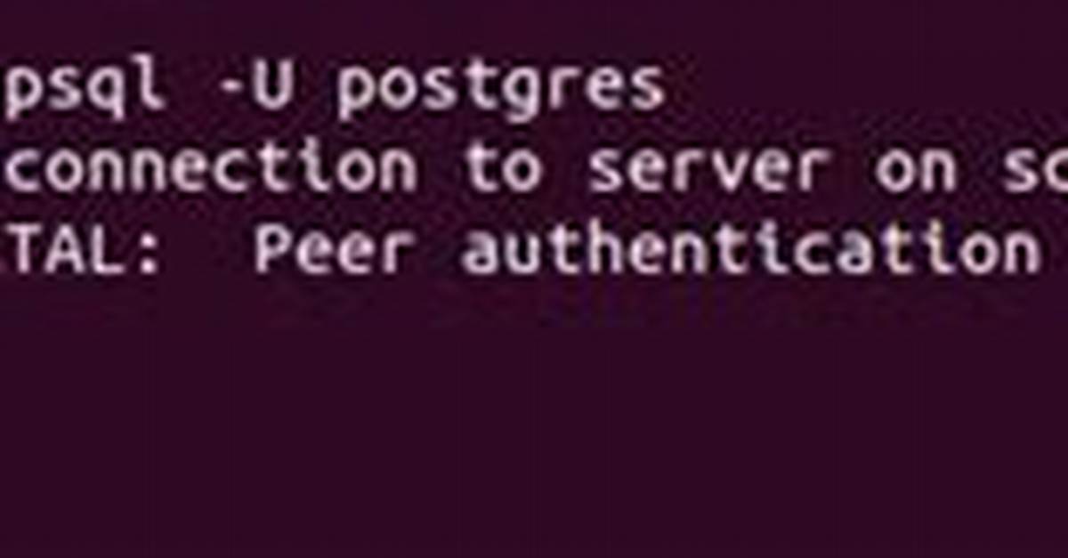 Getting Error: Peer Authentication Failed for User "Postgres", When Trying to Get Pgsql Working with Rails