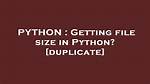 Getting File Size in Python? [Duplicate]