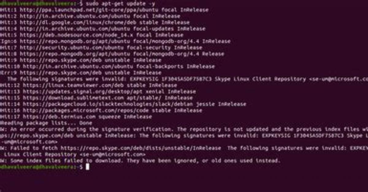 Getting Signature Key Error While Running Sudo Apt-Get Update