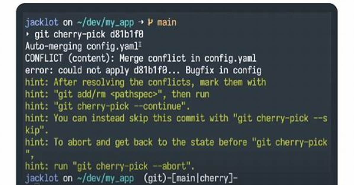 Git Cherry-Pick and Conflicts
