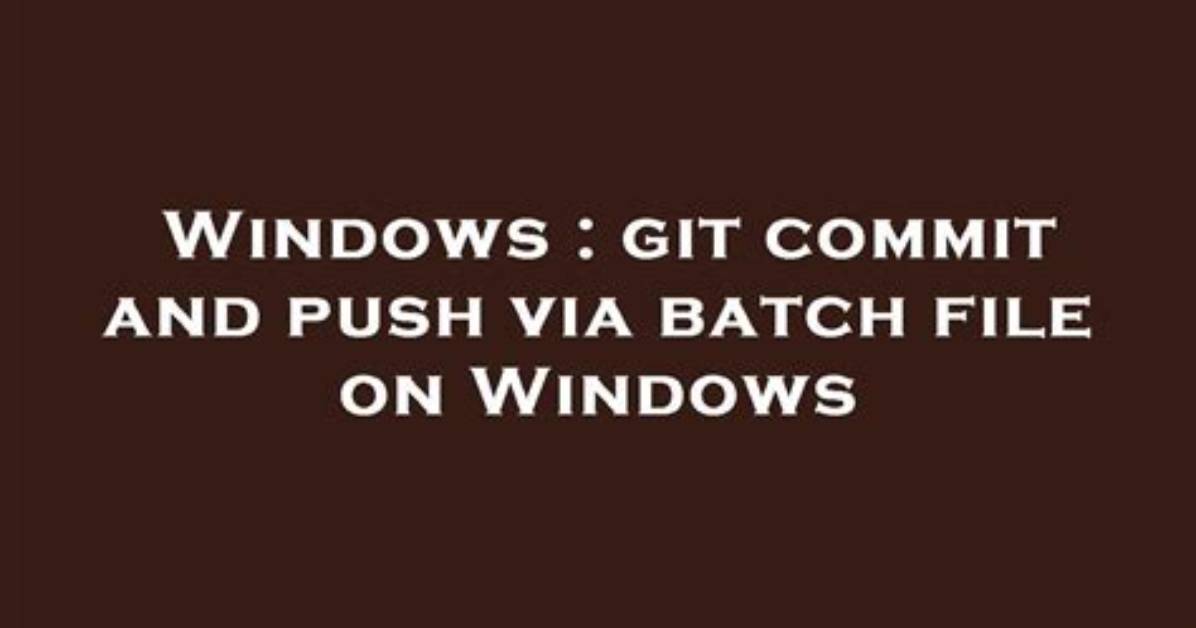 Git Commit and Push via Batch File on Ubuntu