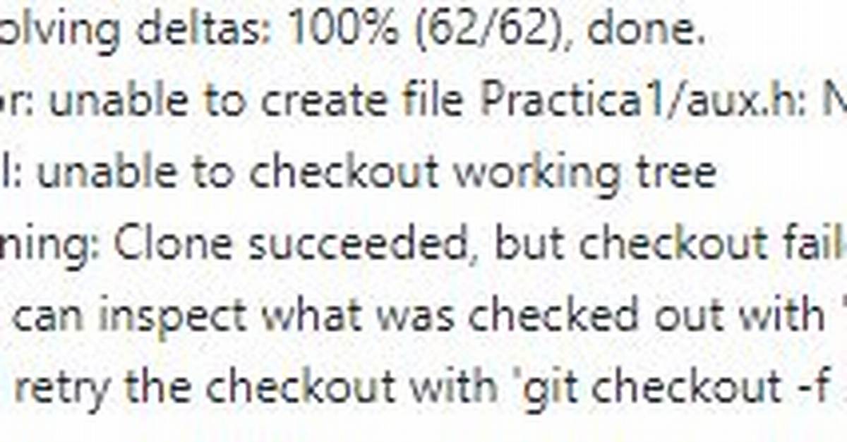 Github: Clone Succeeded, but Checkout Failed