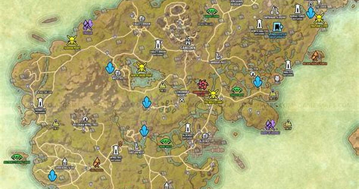 Glenumbra Skyshards Location Map the Elder Scrolls Online (Eso)