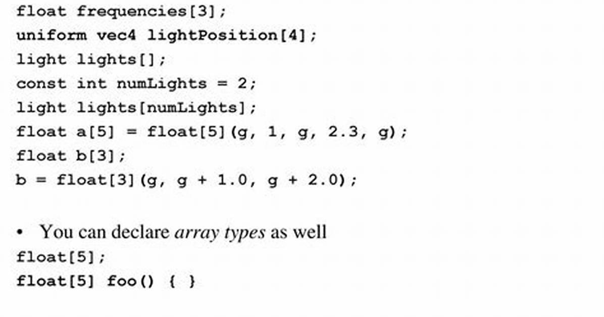 Glsl for-Loop Array Index