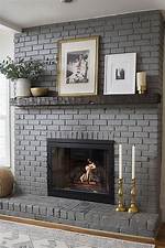 Gray Brick Fireplace