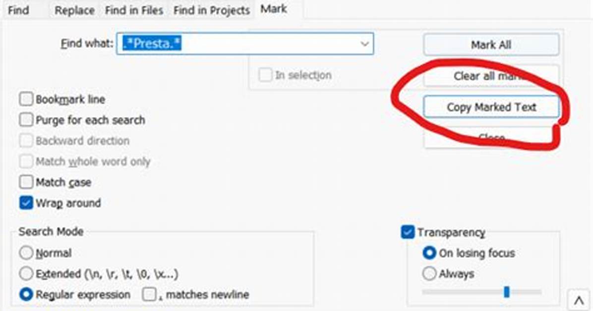 Grep-Like Functionality for Notepad++?