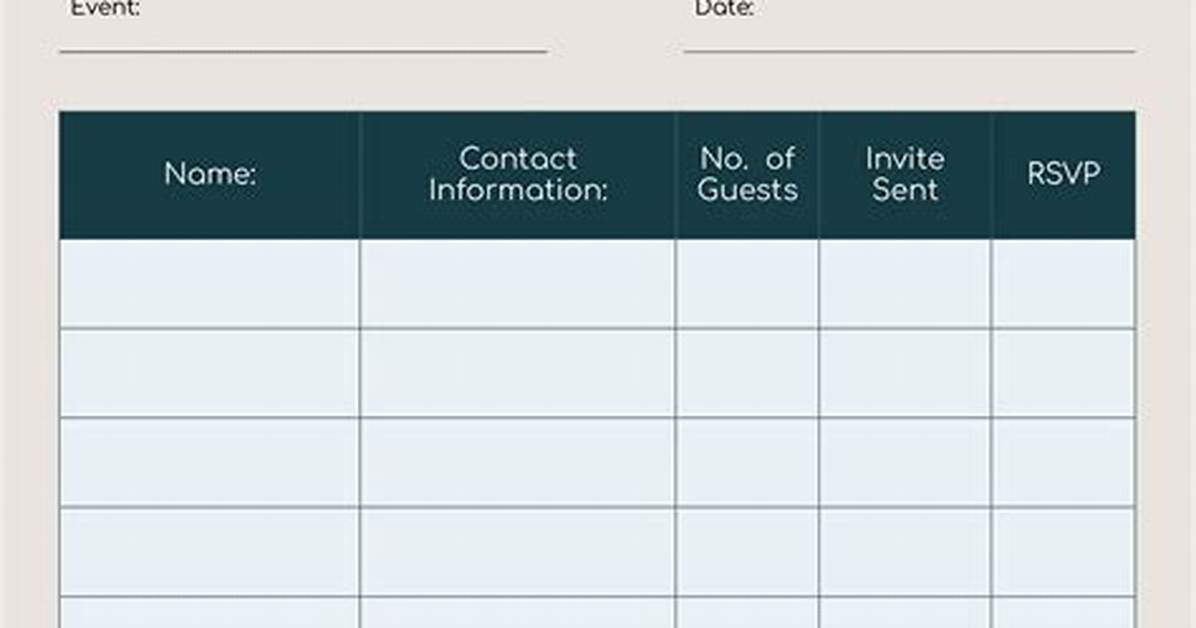 Guest List Template