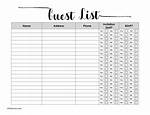 Guest List Template