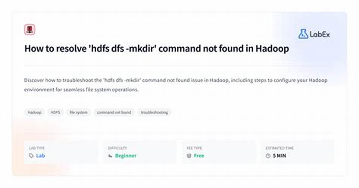 Hadoop Command Not Found