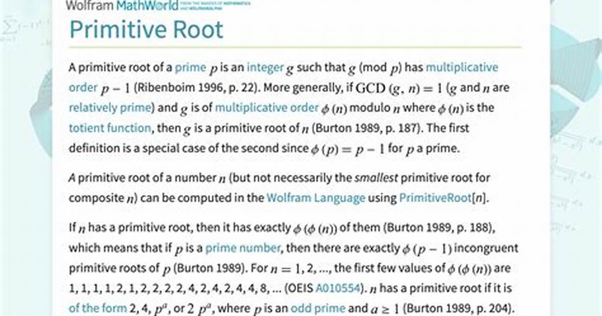 Has a Primitive Root?