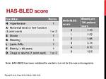 Has Bled Score Recommendations?