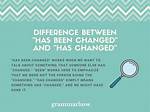 Has Changed or Has Been Changed?