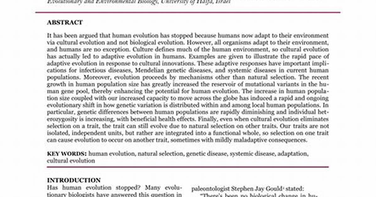 Has Human Evolution Stopped?