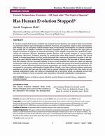 Has Human Evolution Stopped?