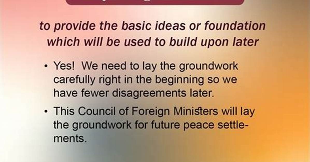 Has Lay the Groundwork?