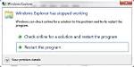 Has Stopped Working Error Windows 7?
