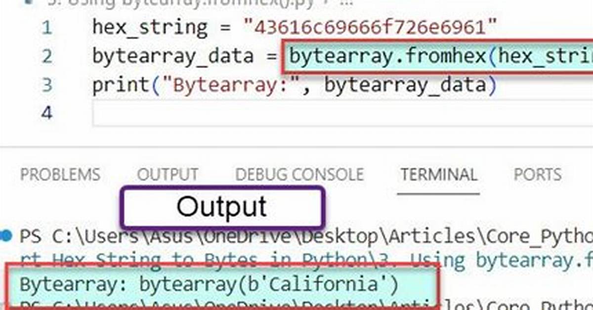 Hexadecimal String to Byte Array in Python