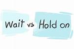 Hold on a ___! (Wait!)