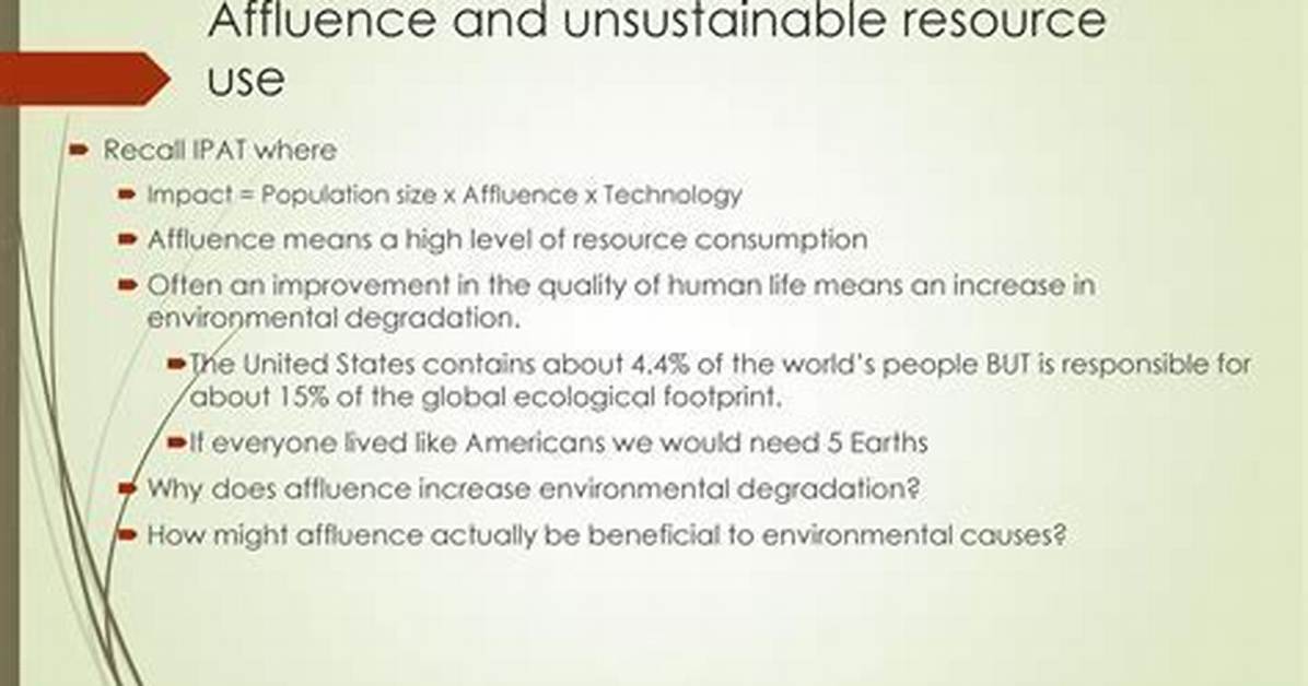 How Affluence Affects the Environment?