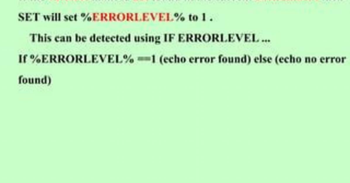 How Can I Echo %Errorlevel% in Batch?