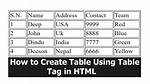 How Create Table Only Using Tag and Css