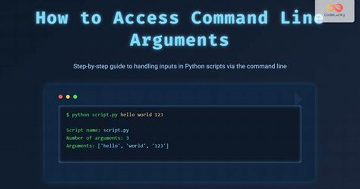 How Do I Access Command Line Arguments?