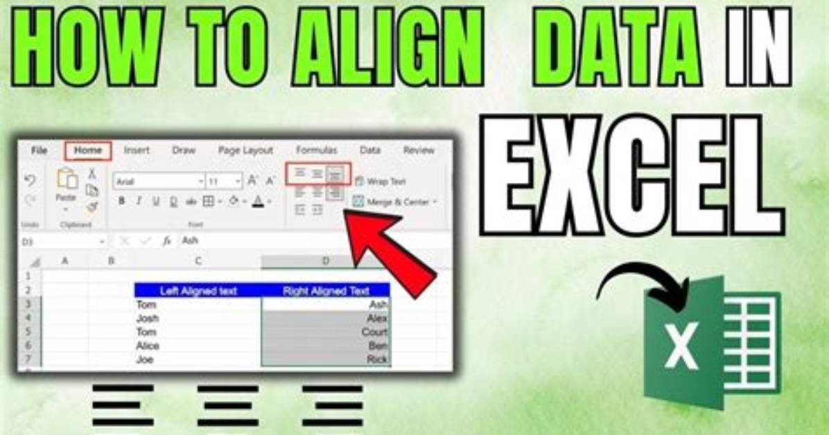 How Do I Align Data in Excel