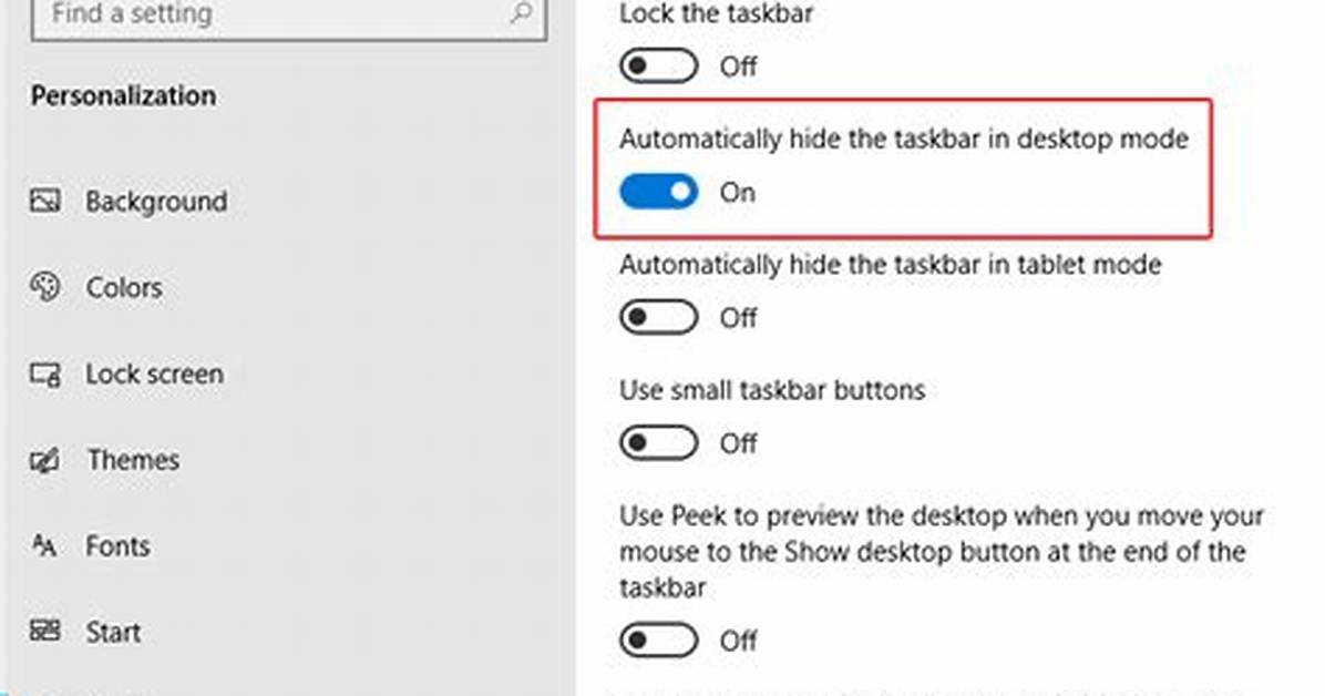 How Do I Auto Hide Taskbar Windows 7?