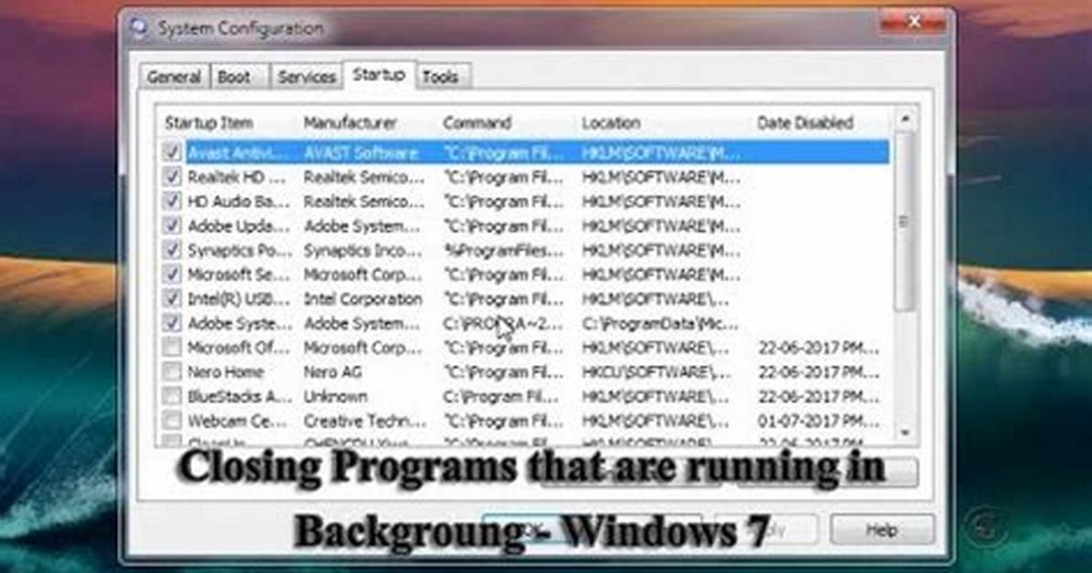 How Do I Close Background Programs on Windows 7?