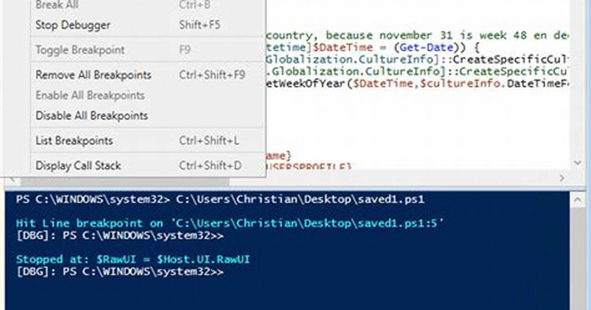 How Do I Debug a Powershell Script in Visual Studio