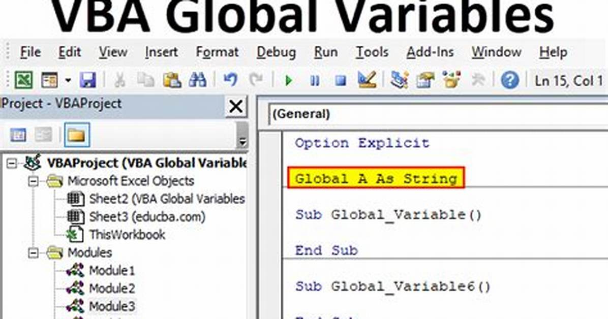 How Do I Declare a Global Variable in Vba?