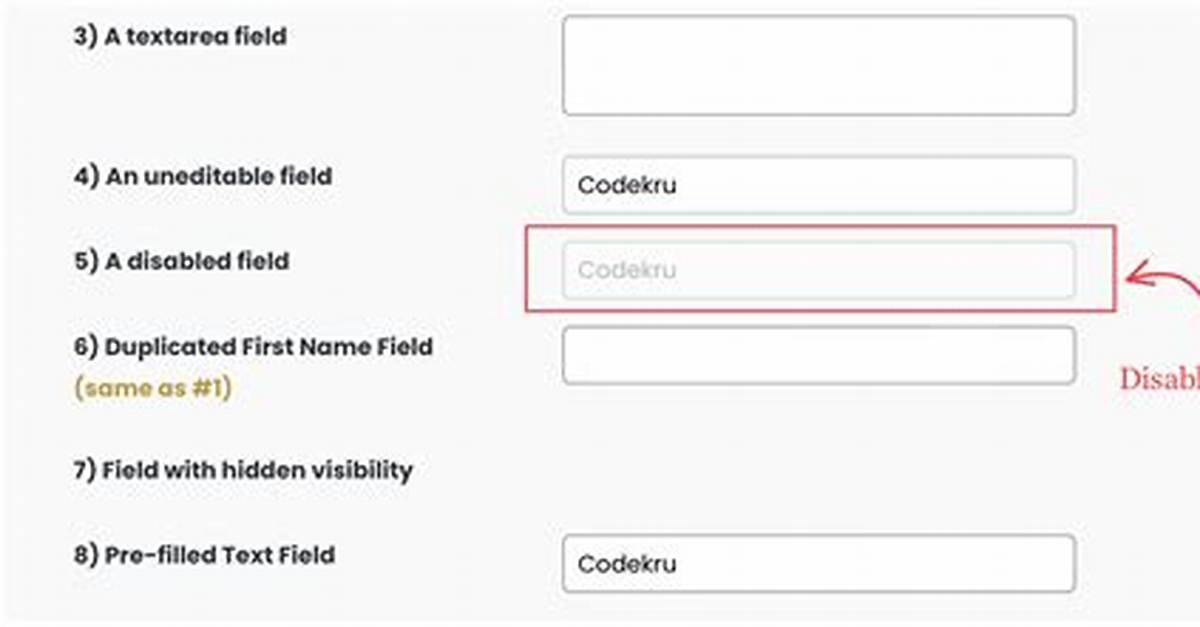 How Do I Disable Form Fields Using Css?