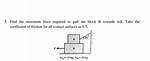 How Do I Find the Minimum Force Done by a Person Pushing a Box When Two Coefficients of Frictions Are Given?