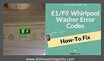 How Do I Fix E1 F9 Error on Whirlpool Washer? Check This out | F9 E1 Whirlpool Washer