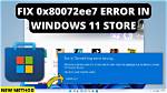 How Do I Fix Error Code 0X80072Ee7?