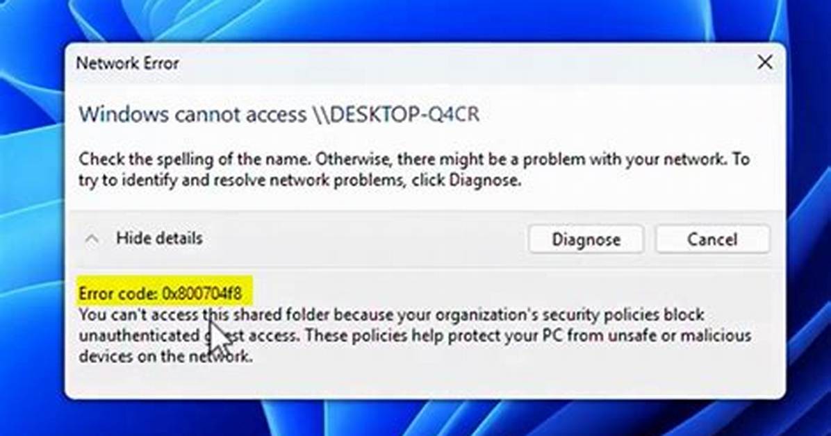 How Do I Fix Network Error Windows Cannot Access?